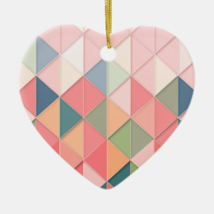 KUBISM pastellfarbene Shades GEOMETRIC - MONOGRAM  Keramik Ornament