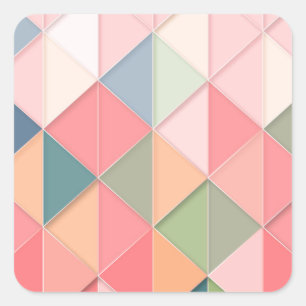 KUBISM pastellfarbene Shades GEOMETRIC - MONOGRAM Quadratischer Aufkleber