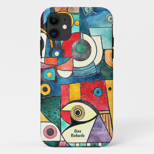 Kubismus-Design-Gepäck Case-Mate iPhone Hülle (Rückseite)
