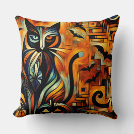 Kubismus Halloween Cat Kissen