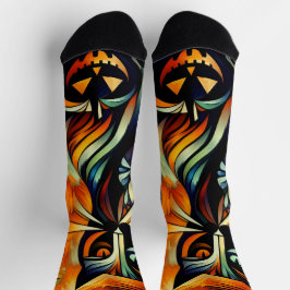 Kubismus Halloween Cat Socken