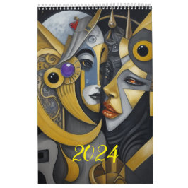 Kubismus im Stil von Picasso. 2024 Kalender