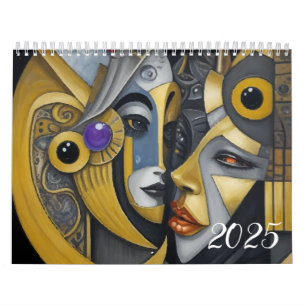 Kubismus im Stil von Picasso. 2025 Kalender