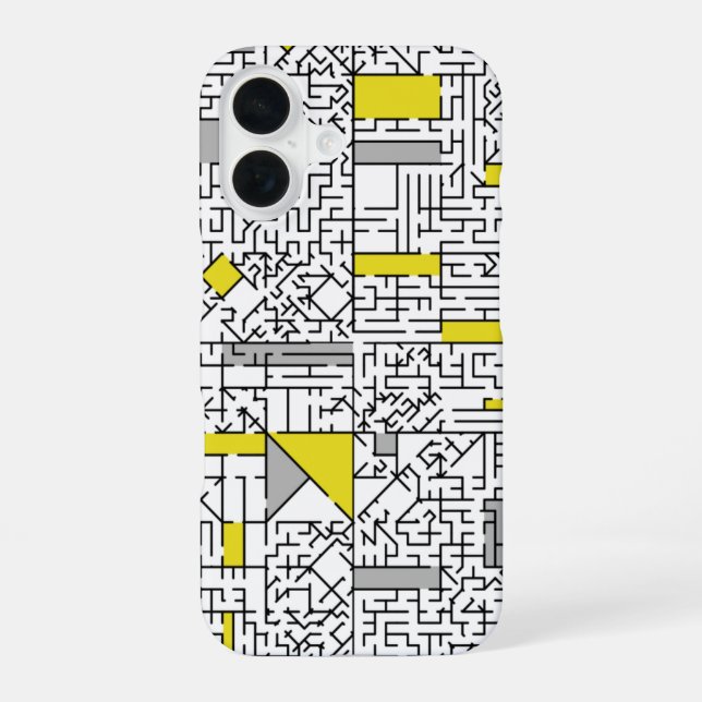 Kubismus Maze iPhone 16 Hülle (Rückseite)