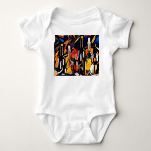 Kubismus Themen Wein: Flaschen & Trauben Baby Strampler