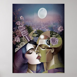 Kubismus trifft Cyberpunk Poster