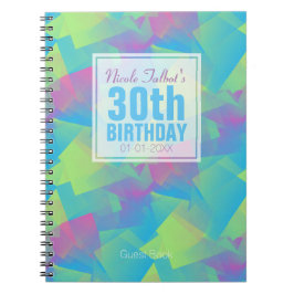 Kubist Abstrakt Pastel 30. Geburtstag Gast Buch 2a