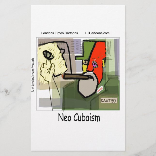Kubist Castro NeoCubaism Funny Briefpapier (Vorderseite)