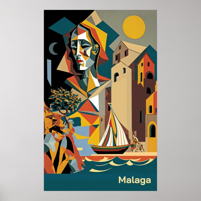 Kubist Malaga Poster (Vorne)