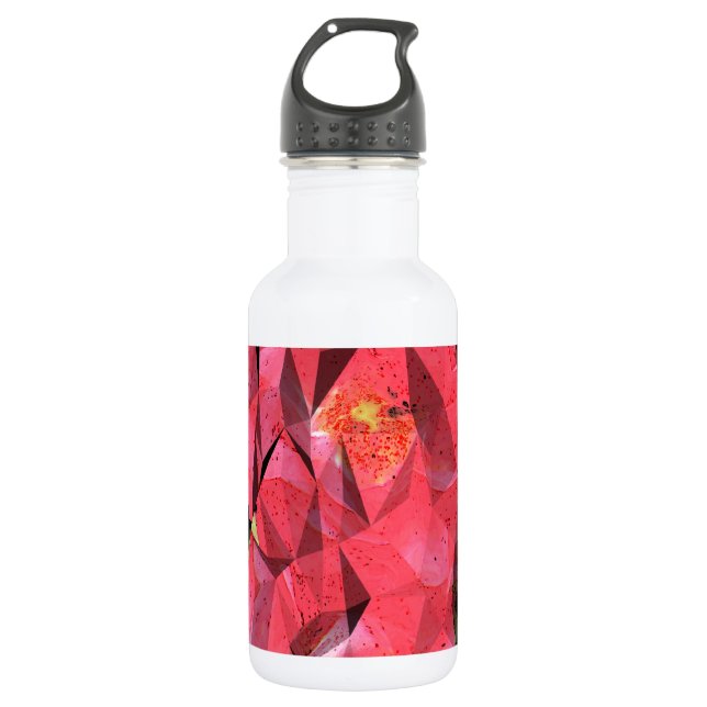 Kubistische Abstrakte Rose Trinkflasche (Vorderseite)