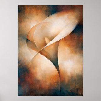 Kubistische Blumenabstraktion der Calla-Lilie Poster