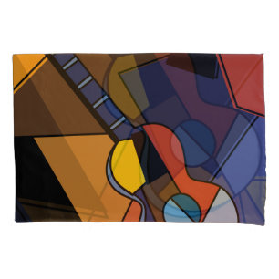 kubistische Gitarren Surrealismus Malerei. Kissenbezug