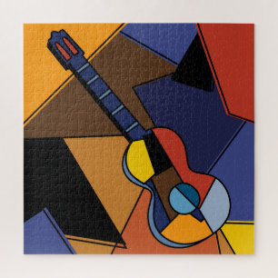 kubistische Gitarren Surrealismus Malerei. Puzzle