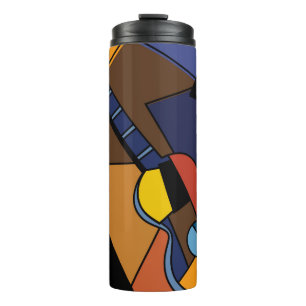 kubistische Gitarren Surrealismus Malerei. Thermosbecher