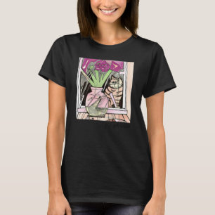 Kubistische Kunststil Picatsso Katze im Fenster Lu T-Shirt
