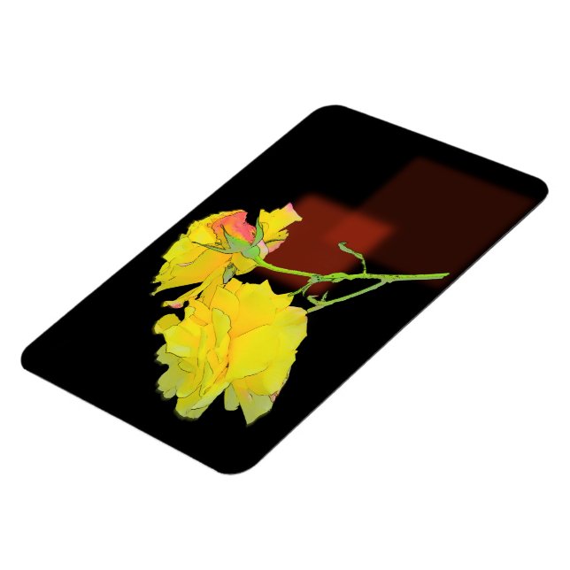 Kubistische Rose Magnet (Linke Seite)