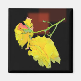 Kubistische Rose Magnet