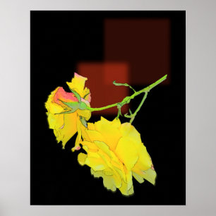Kubistische Rose Poster