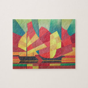 Kubistischer Abstrakte von Junk Sails und Ocean Sk Puzzle
