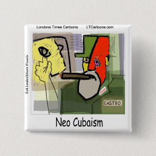 Kubistischer Castro NeoKubismus Lustig Button