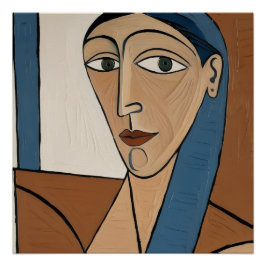 Kubistisches modernes Poster - Elegante Frau