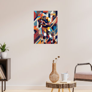 Kubistisches Poster eines American-Football-Spiele