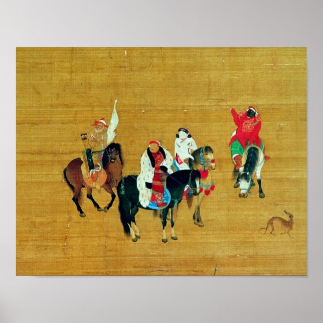 Kublai Khan Hunting, Yuan-Dynastie Poster (Vorne)