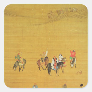 Kublai Khan Hunting, Yuan-Dynastie Quadratischer Aufkleber