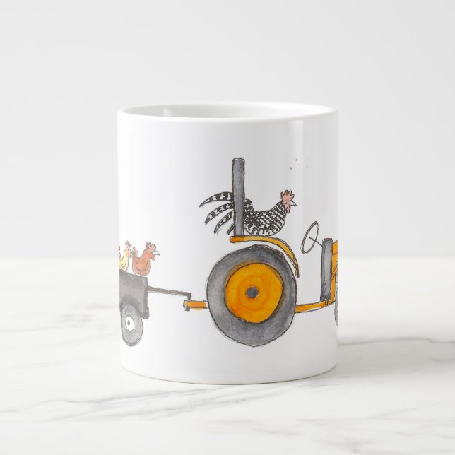 Kubota und Hennen Jumbo-Tasse (Vorderseite)