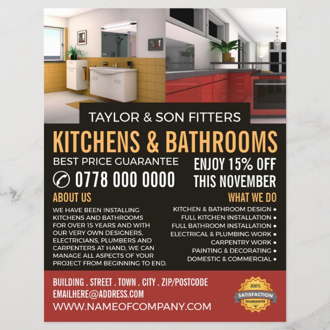 Küche & Badezimmer Design, Küche/Badezimmer Fitter Flyer (Vorne)