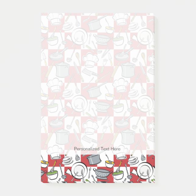 Küche bearbeitet Karo Post-it Klebezettel (Vorderseite)