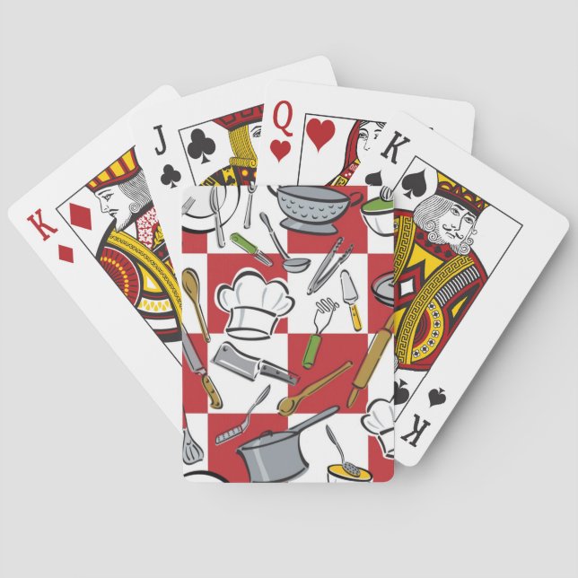 Küche bearbeitet Karo Spielkarten (Rückseite)