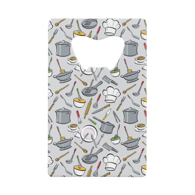 Küche bearbeitet Muster Kreditkarten Flaschenöffner (Vorderseite)