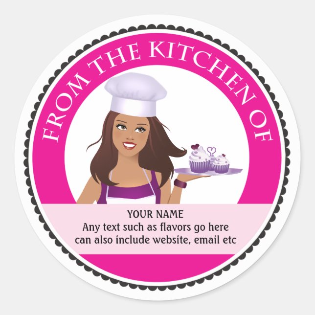 Küche Etikett Bäckerei Beruflich Design Runder Aufkleber (Vorderseite)