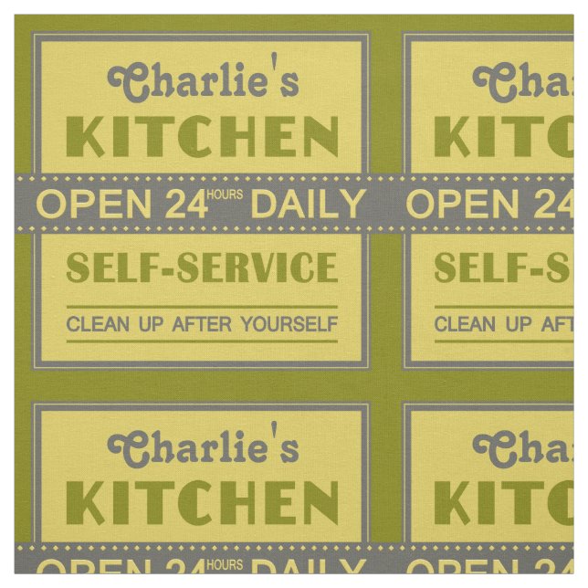 Küche - individuelle Name - Gewebe Stoff (Muster)