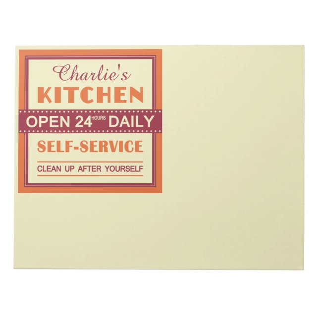 Küche - individuelle Name - Notizblock (Vorderseite)