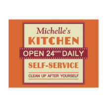 Küche - individuelle Name - Postkarte