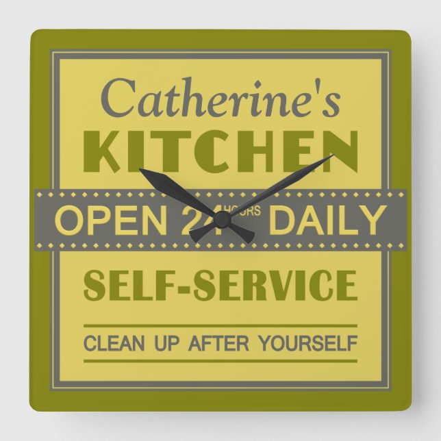 Küche - individuelle Name - Wanduhr (Vorderseite)