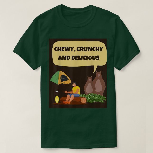 KÜCHE, KRUNCHIE UND KÖSTLICHE Camping hungrige Bär T-Shirt (Design vorne)