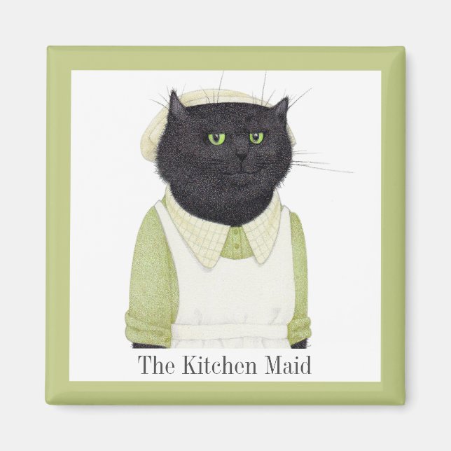 KÜCHE MAD CAT Square Magnet + Text (Vorne)