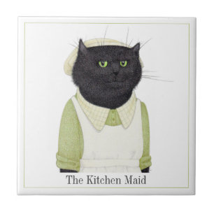 KÜCHE MAID CAT 4.25" Square Keramik Tile + Text Fliese