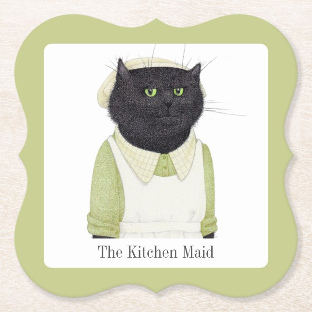 KÜCHE MAID CAT-Brackets Untersetzer + Text (Vorderseite)