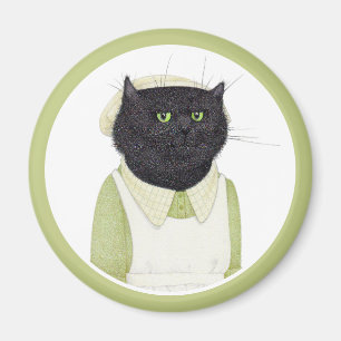 KÜCHE MAL CAT Round Magnet