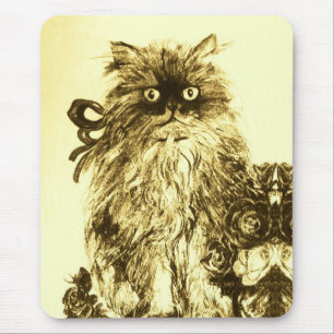 KÜCHE MIT ROSE, braun und weiß Mousepad