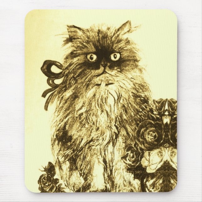 KÜCHE MIT ROSE, braun und weiß Mousepad (Vorne)