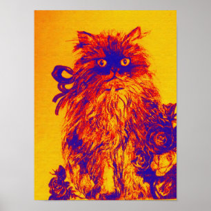 KÜCHE MIT ROSE, gelb orange blau Poster