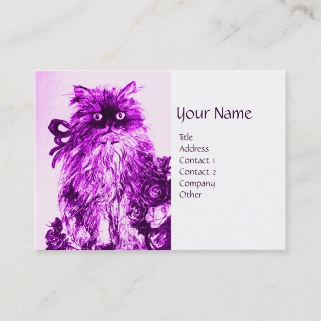 KÜCHE MIT ROSE, Lila Violett und Weiß Visitenkarte (Vorderseite)