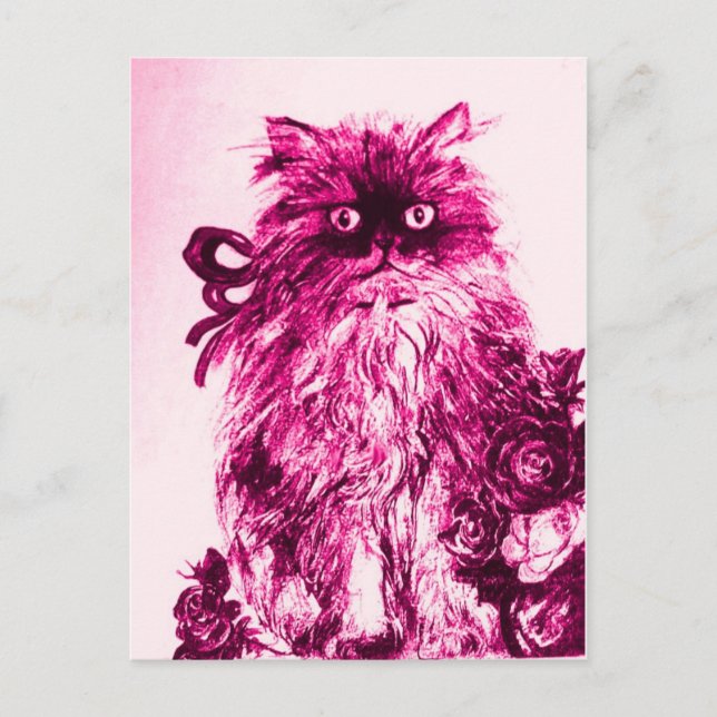 KÜCHE MIT ROSE, rosa Fuchsienweiß Postkarte (Vorderseite)