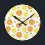 Küche Mittelmeerfrucht Orange und Zitrone Slice Runde Wanduhr<br><div class="desc">Diese lustige Uhr mit Orangen,  Zitronen und Trauben wird sicher jeden Platz aufheitern. Es funktioniert besonders gut in Küchen.</div>