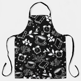 Küche niedlicher Teekaffee schwarz-weiß Schürze